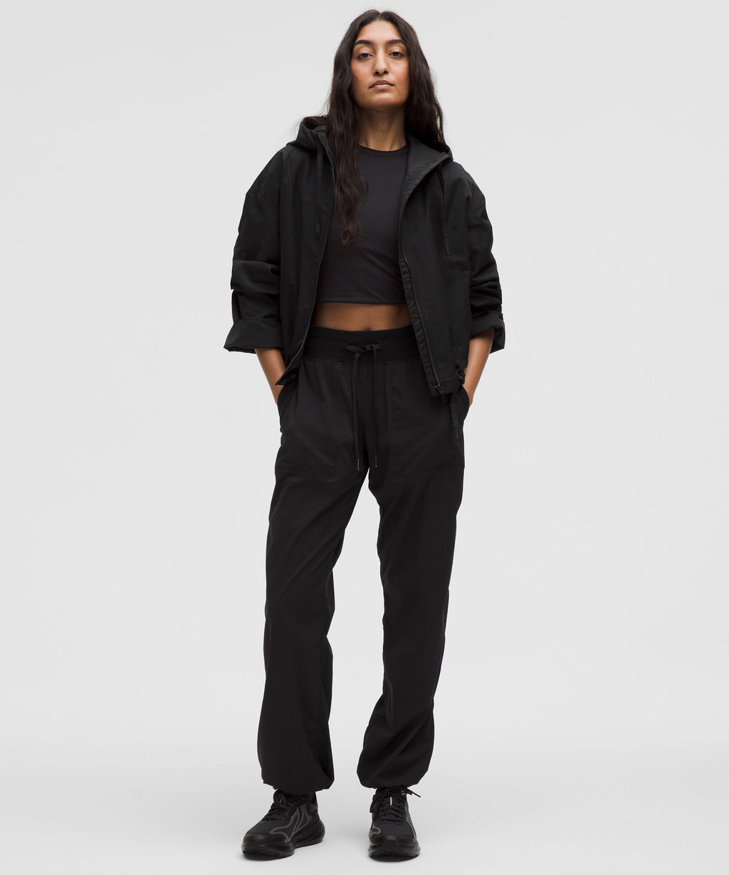 Water-Resistant Cropped Hooded Jacket