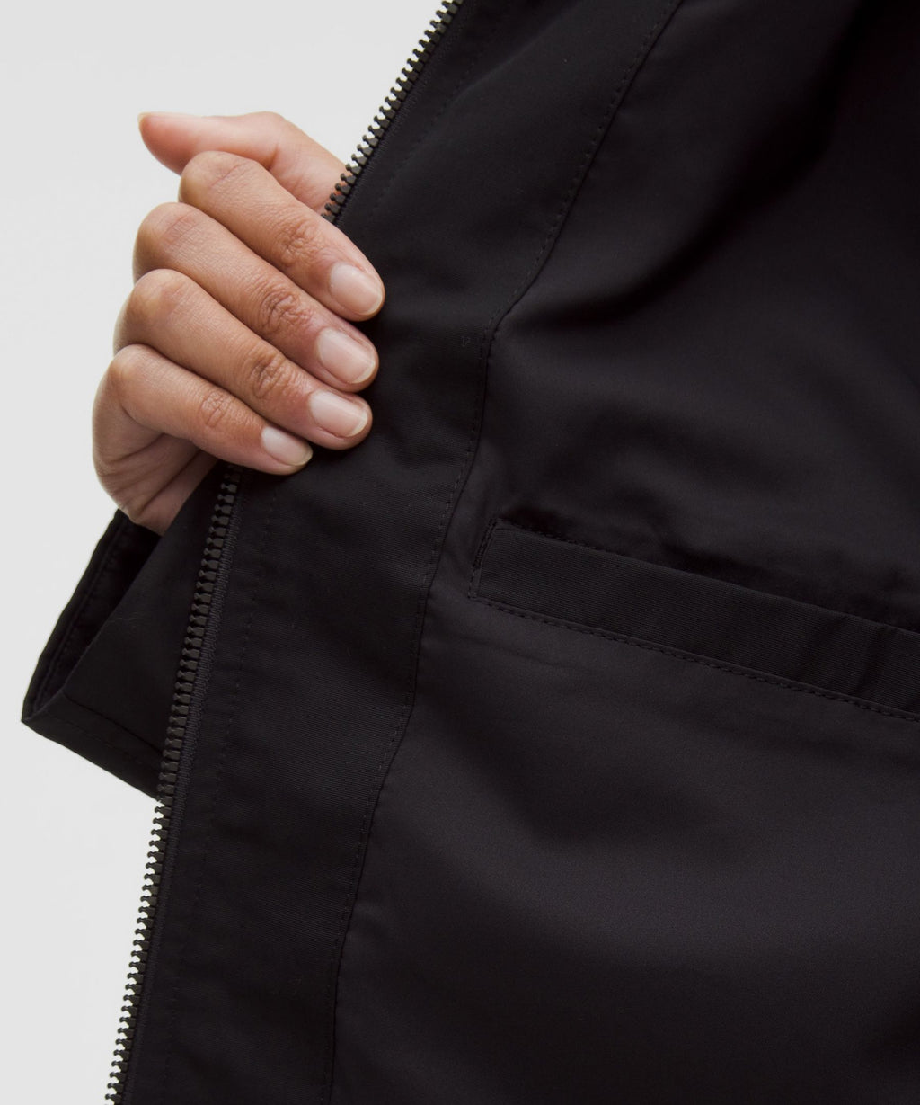Water-Resistant Cropped Hooded Jacket