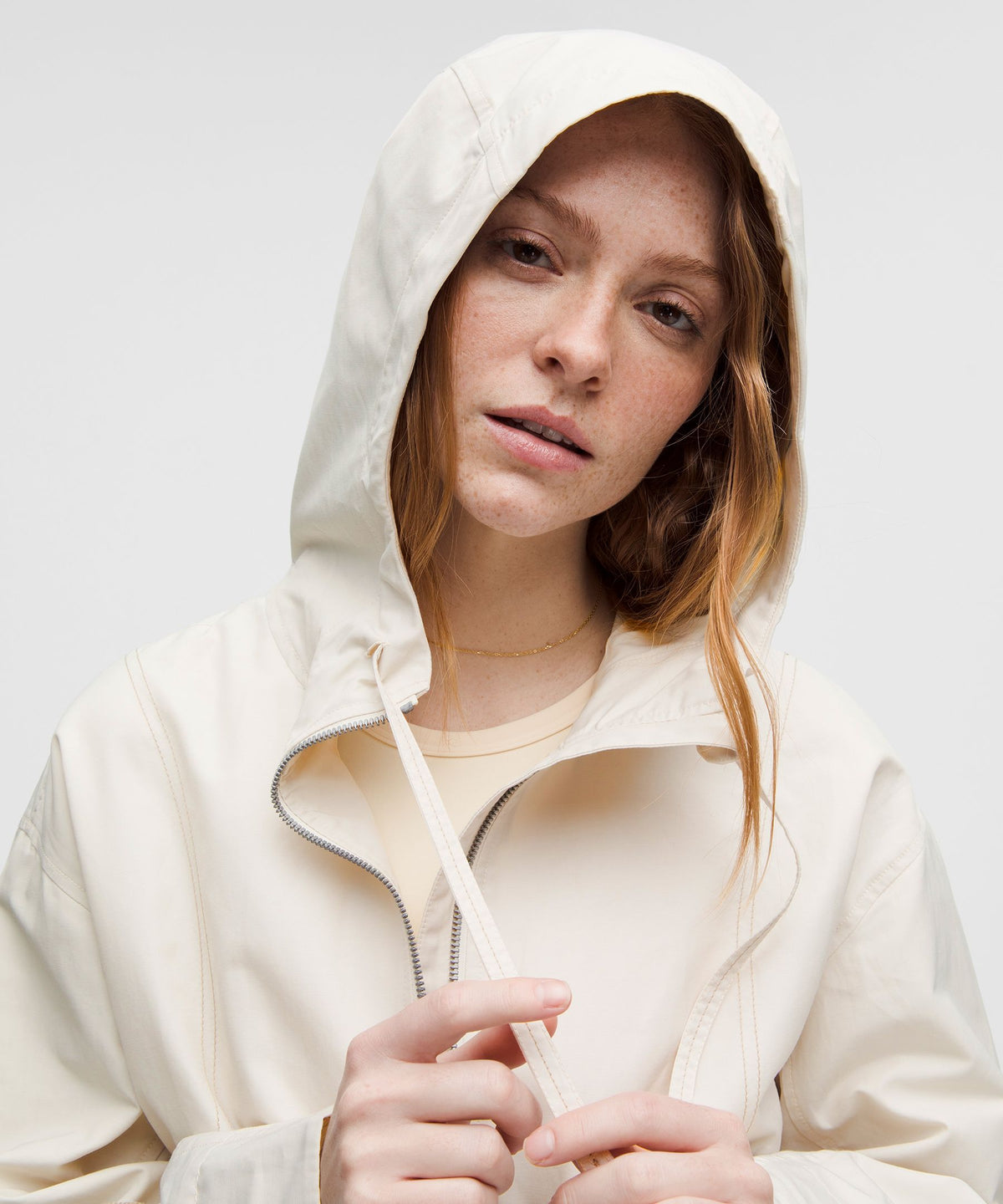 Water-Resistant Cropped Hooded Jacket