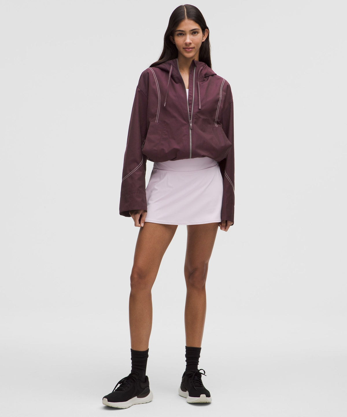Water-Resistant Cropped Hooded Jacket