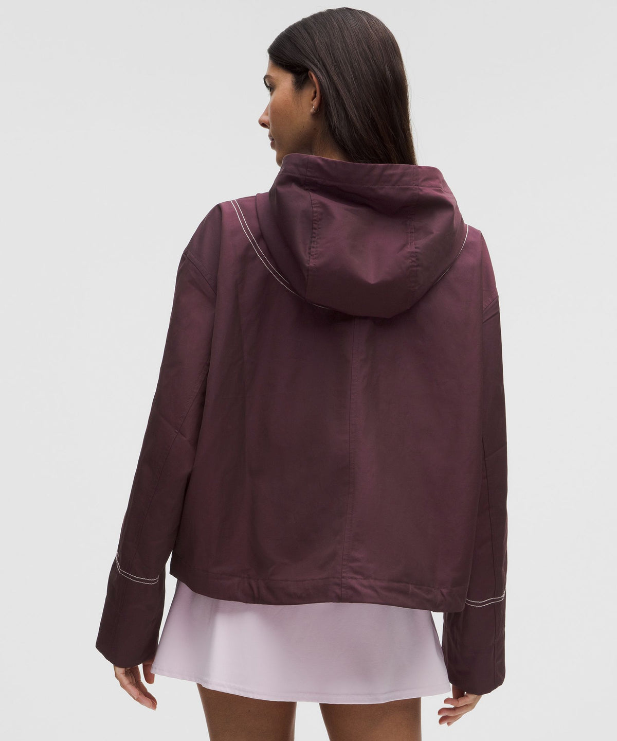 Water-Resistant Cropped Hooded Jacket