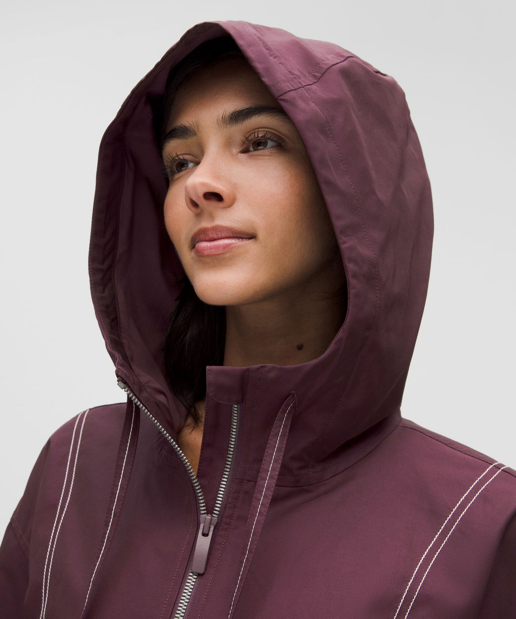 Water-Resistant Cropped Hooded Jacket