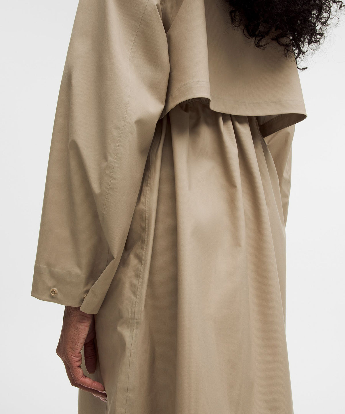Lightweight Cinch-Waist Rain Coat