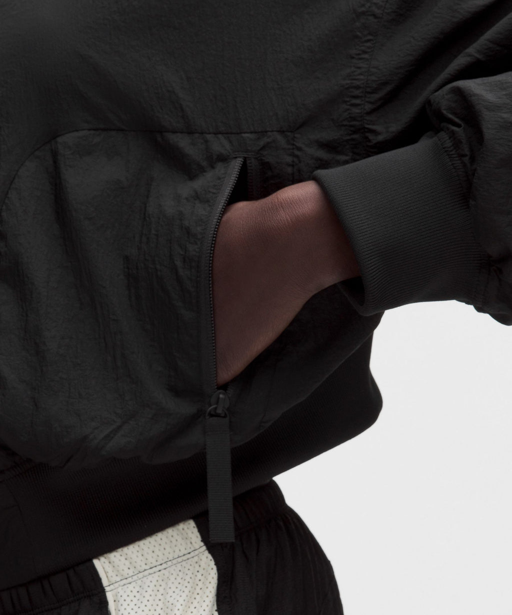 Curved-Hem Cropped Bomber