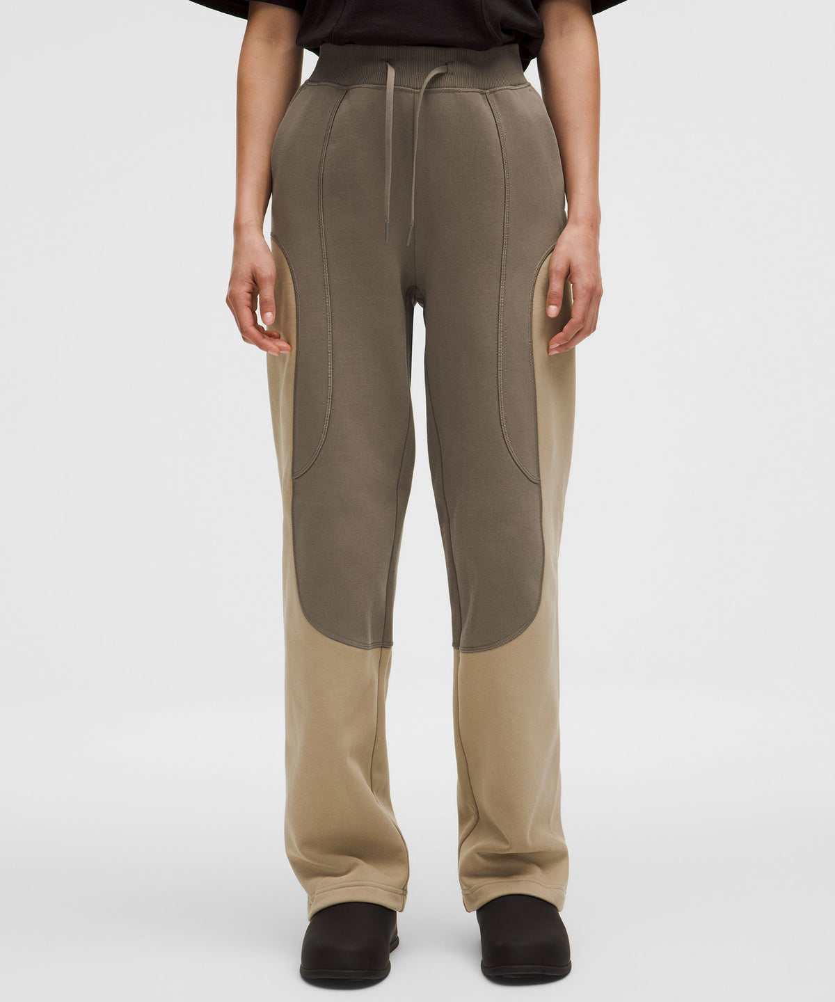 Cotton Fleece Mid-Rise Straight-Leg PantSLNSH Collection