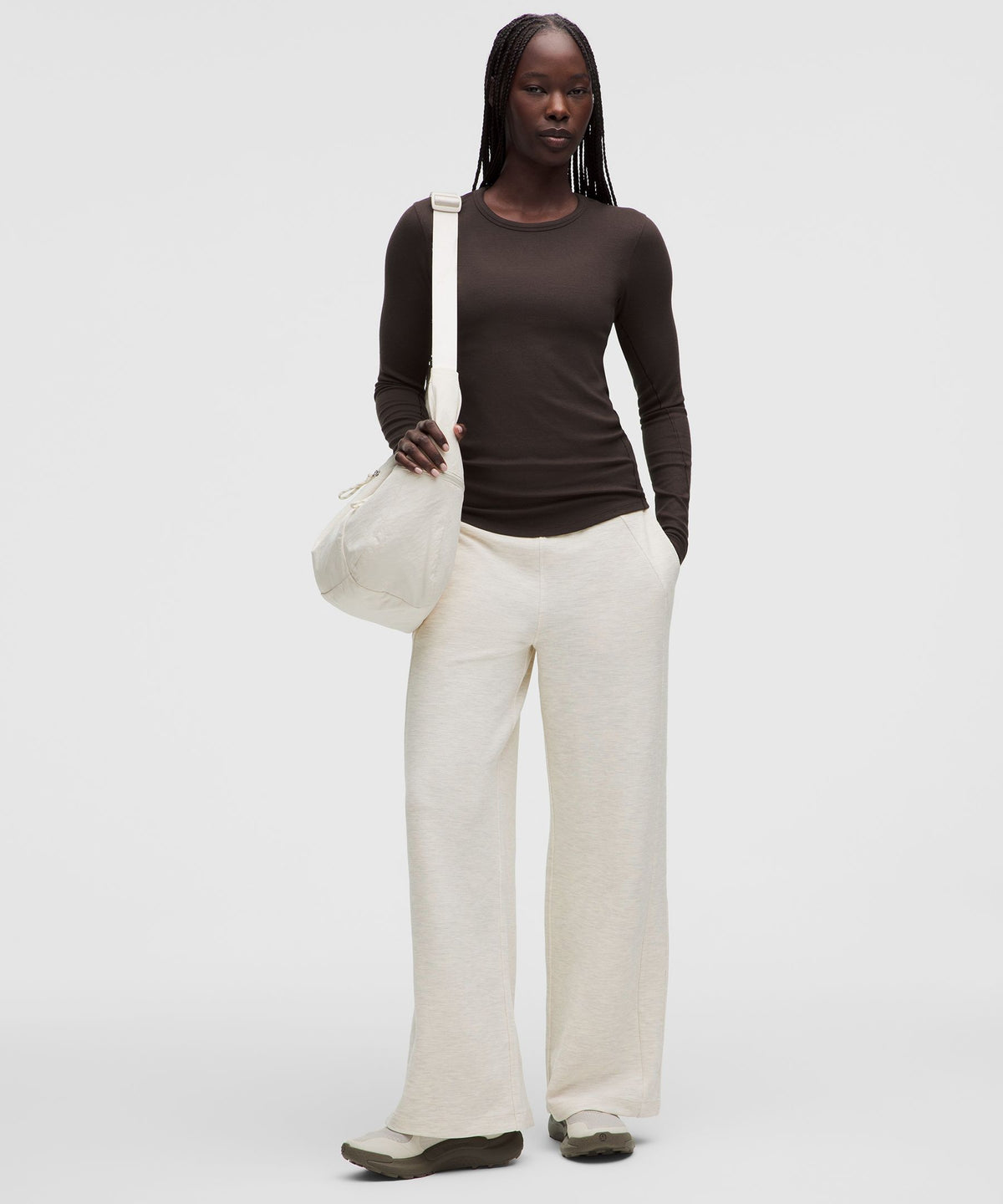 Scuba Mid-Rise Wide-Leg PantWaffle
