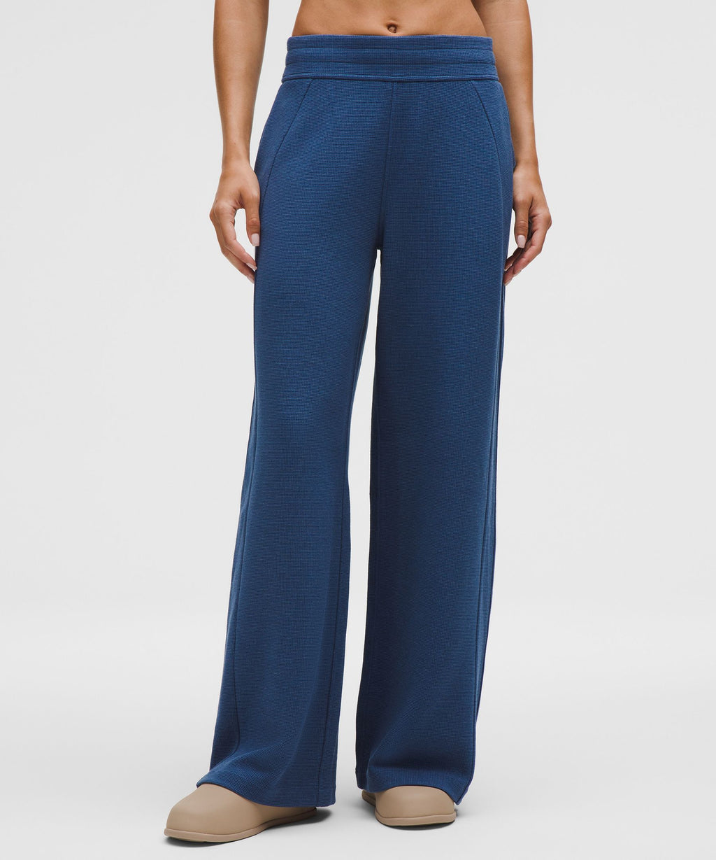 Scuba Mid-Rise Wide-Leg PantWaffle