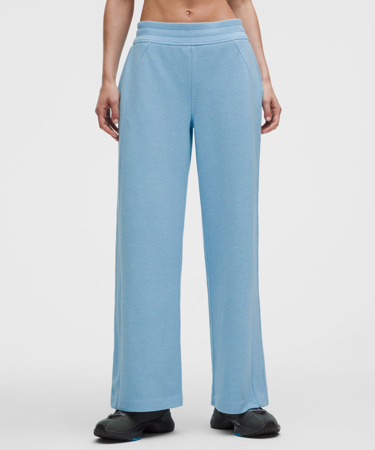 Scuba Mid-Rise Wide-Leg PantWaffle