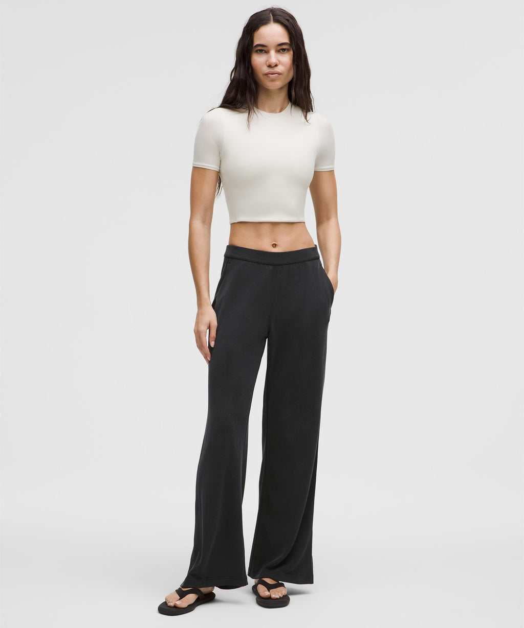 Softstreme High-Rise Wide-Leg Pique PantRegular