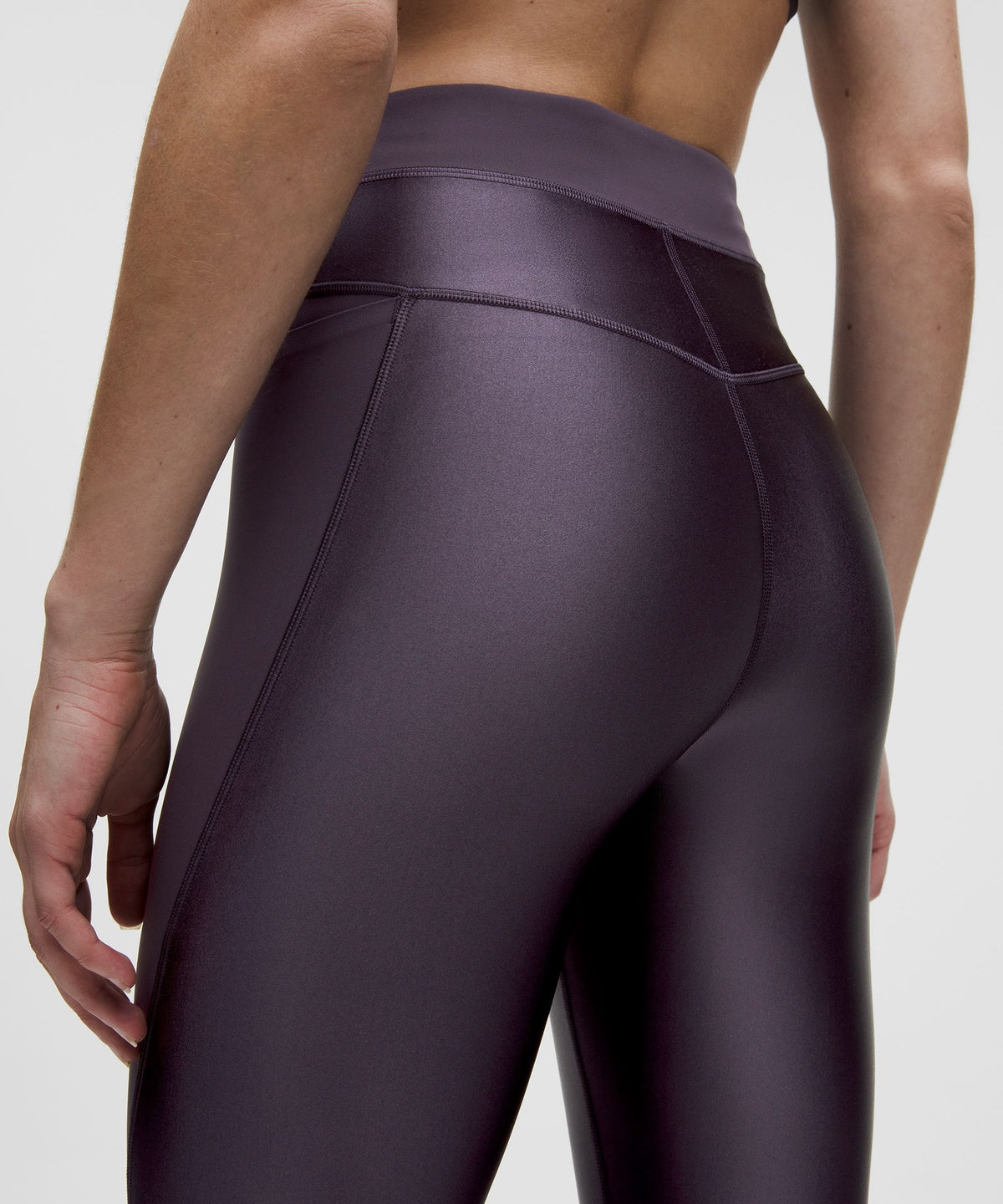 Satin Shine Panelled High-Rise Tight 25"Wordmark