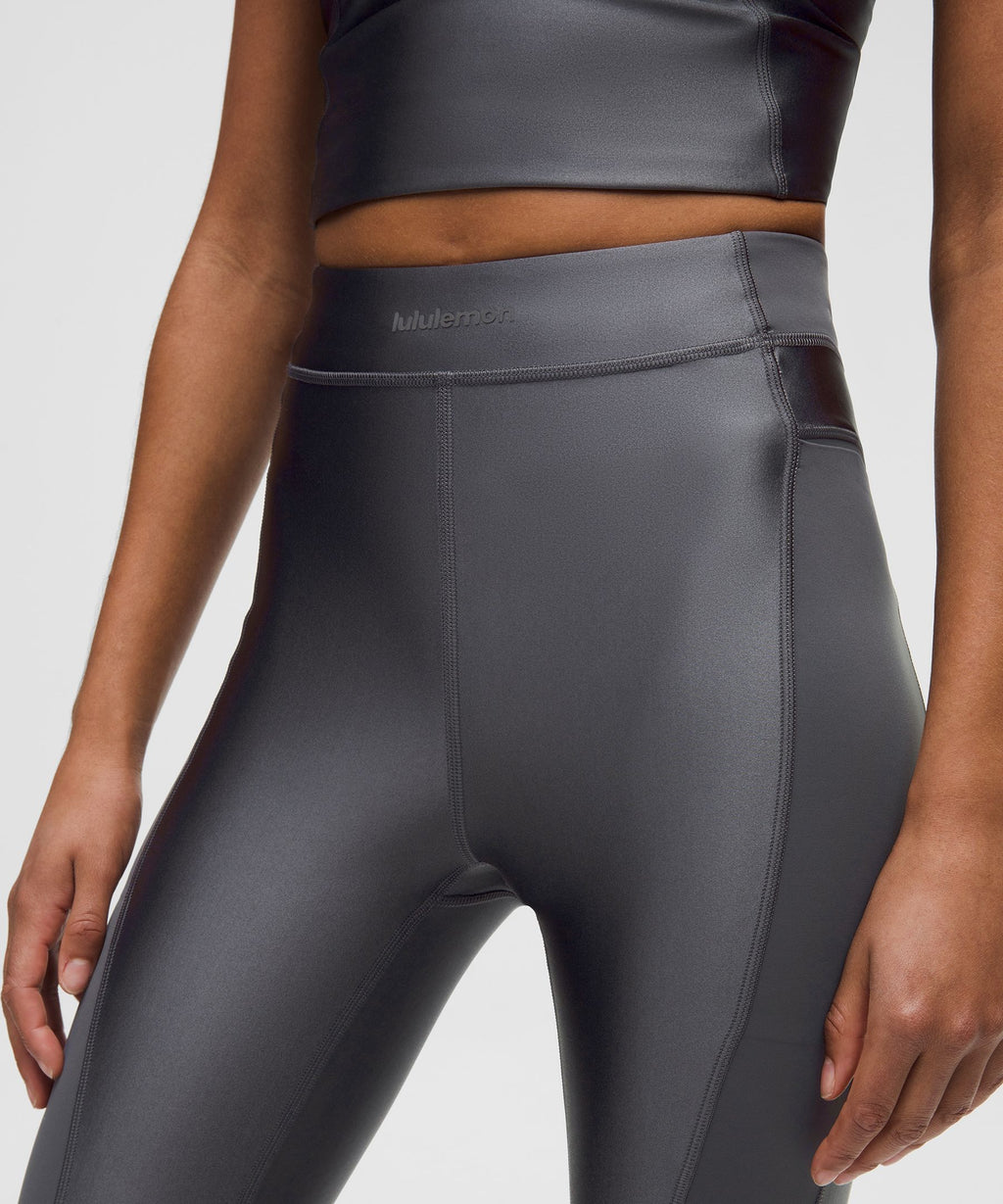 Satin Shine Panelled High-Rise Tight 25"Wordmark