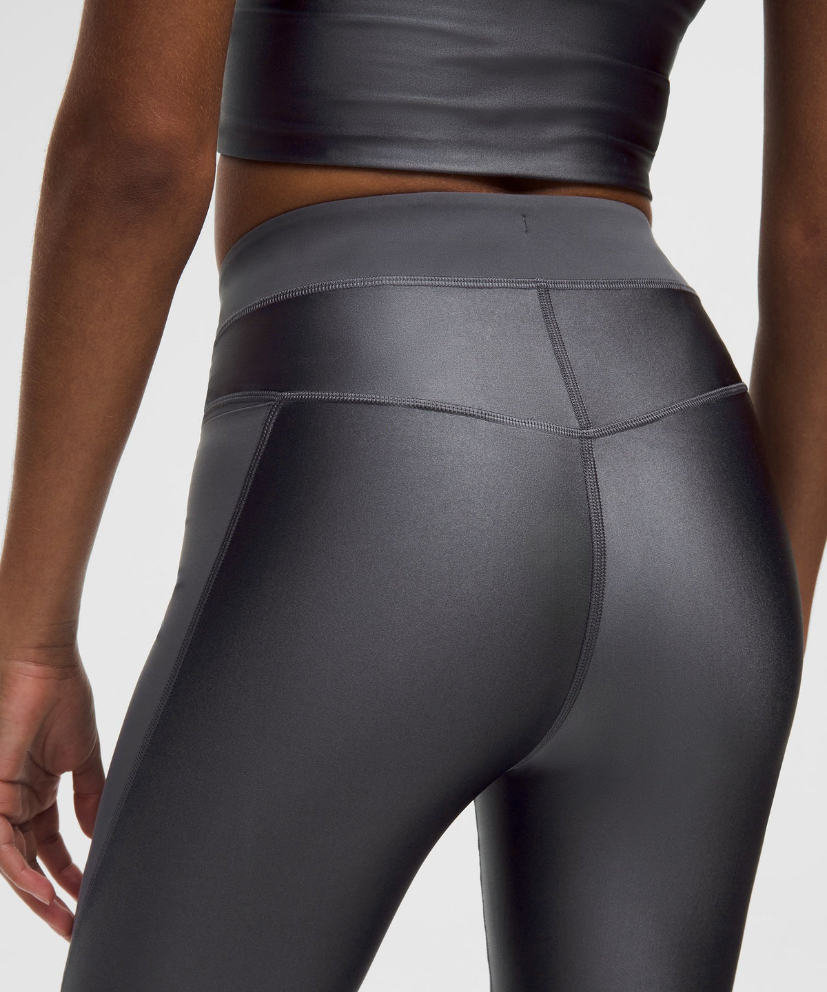 Satin Shine Panelled High-Rise Tight 25"Wordmark