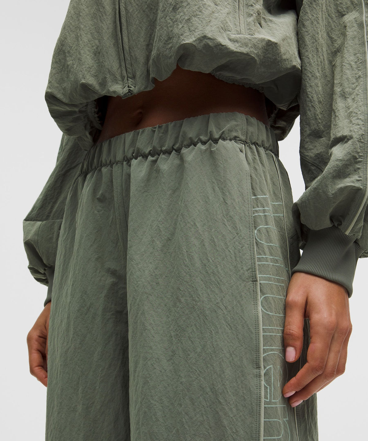 Crinkle Nylon Mid-Rise Track PantWordmark