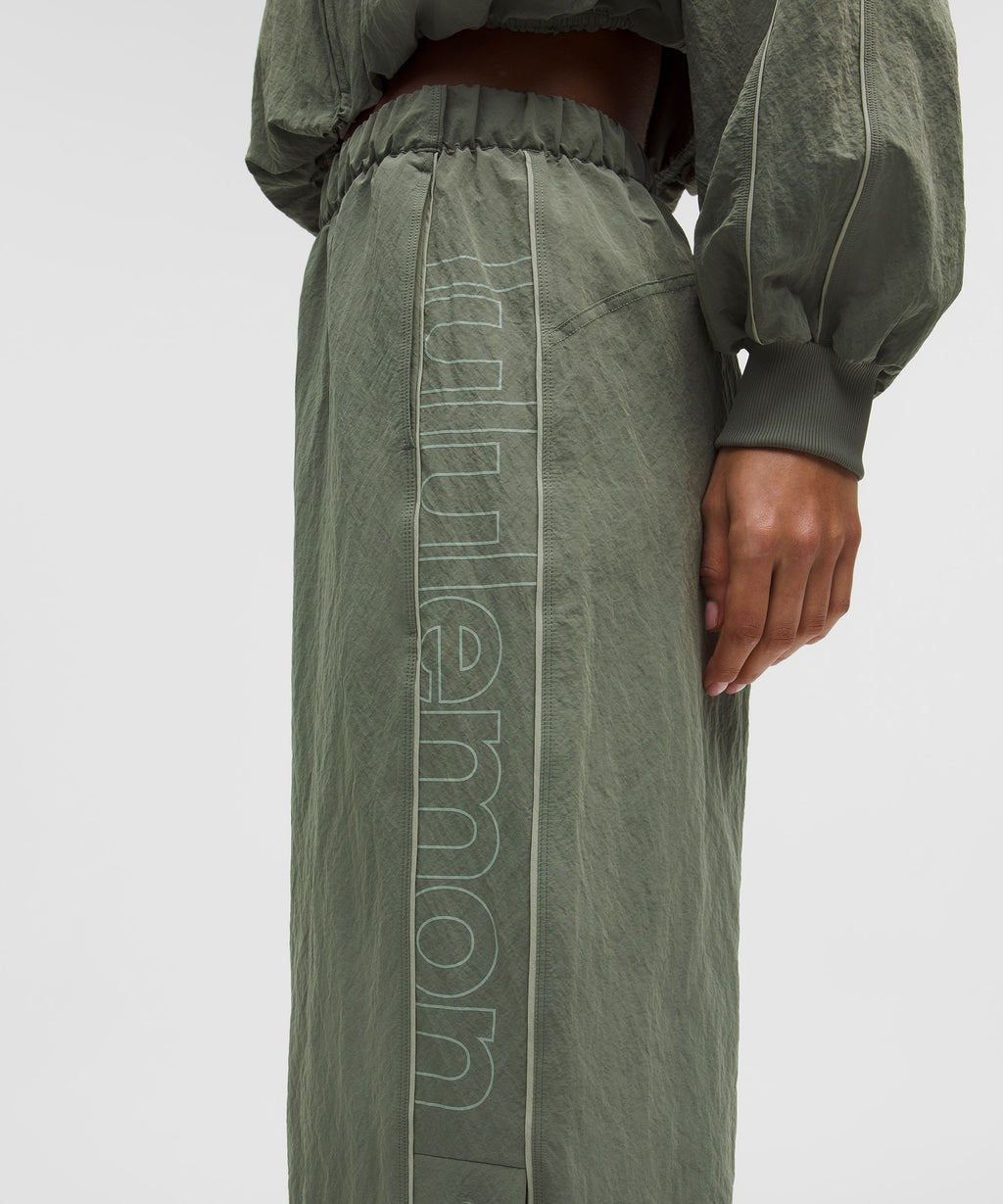 Crinkle Nylon Mid-Rise Track PantWordmark