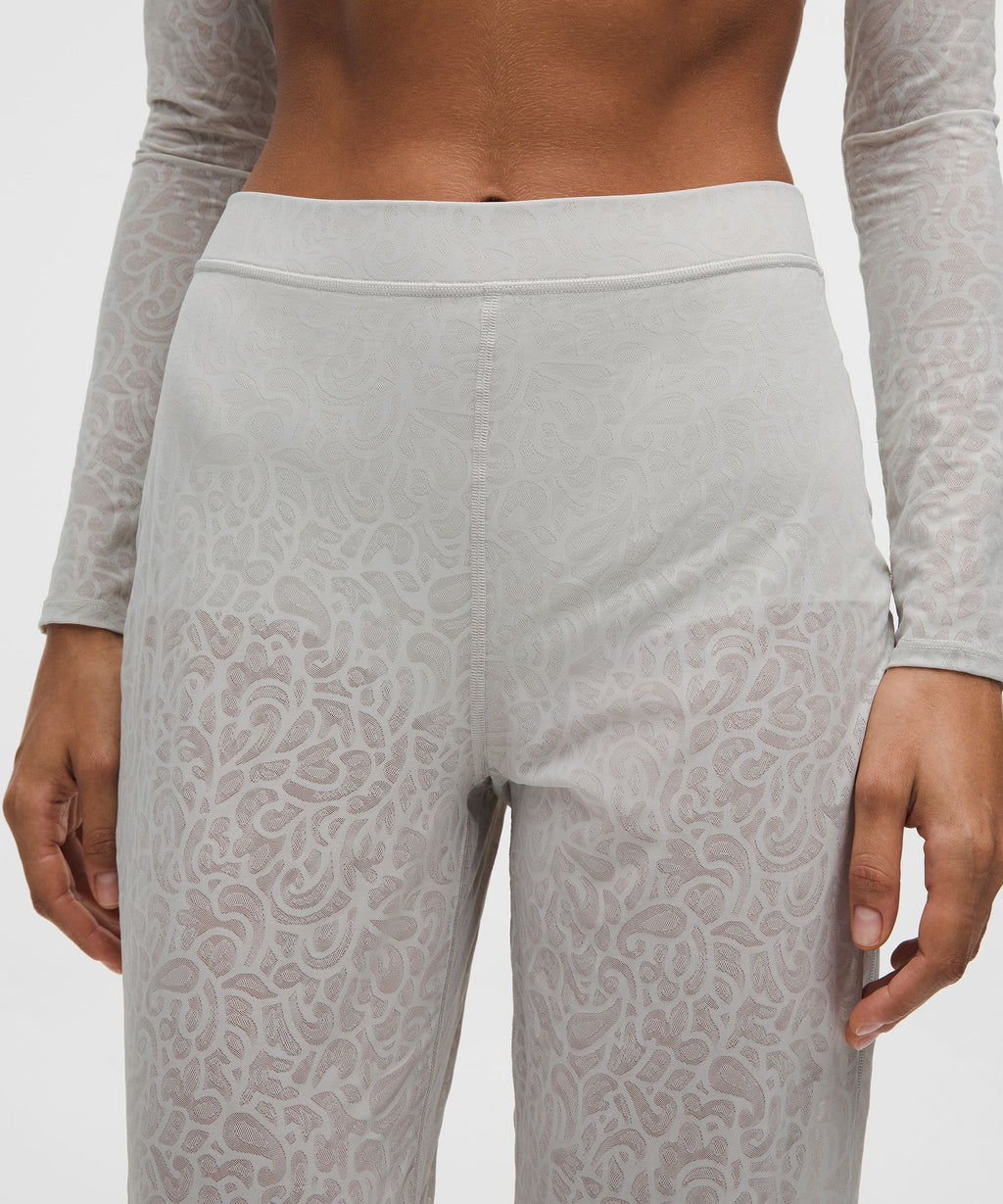 Paisley Lace Jacquard High-Rise Flared Pant