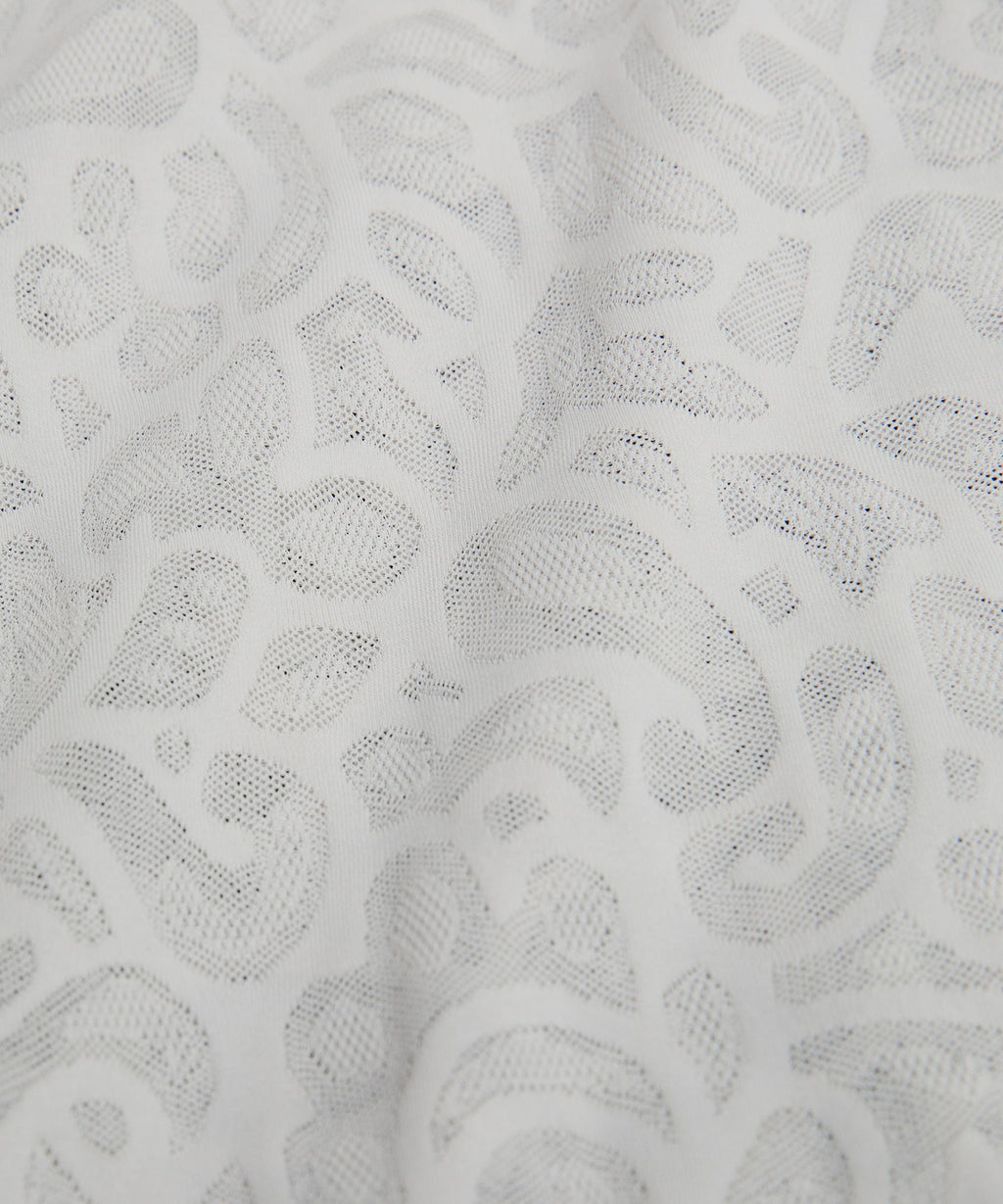 Paisley Lace Jacquard High-Rise Flared Pant