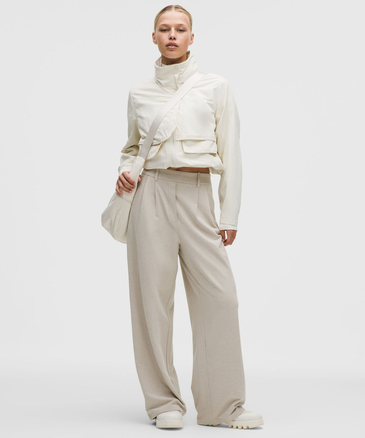 Daydrift High-Rise Wide-Leg Trouser ShortHerringbone