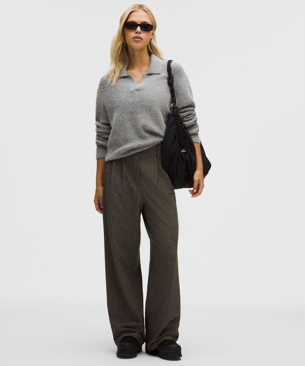 Daydrift High-Rise Wide-Leg Trouser ShortHerringbone