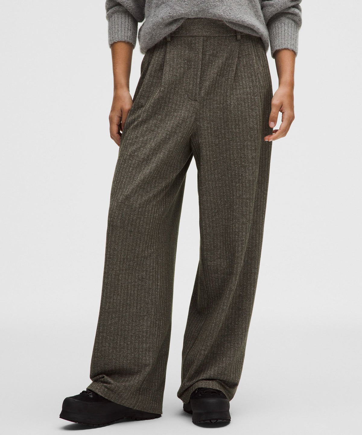 Daydrift High-Rise Wide-Leg Trouser ShortHerringbone