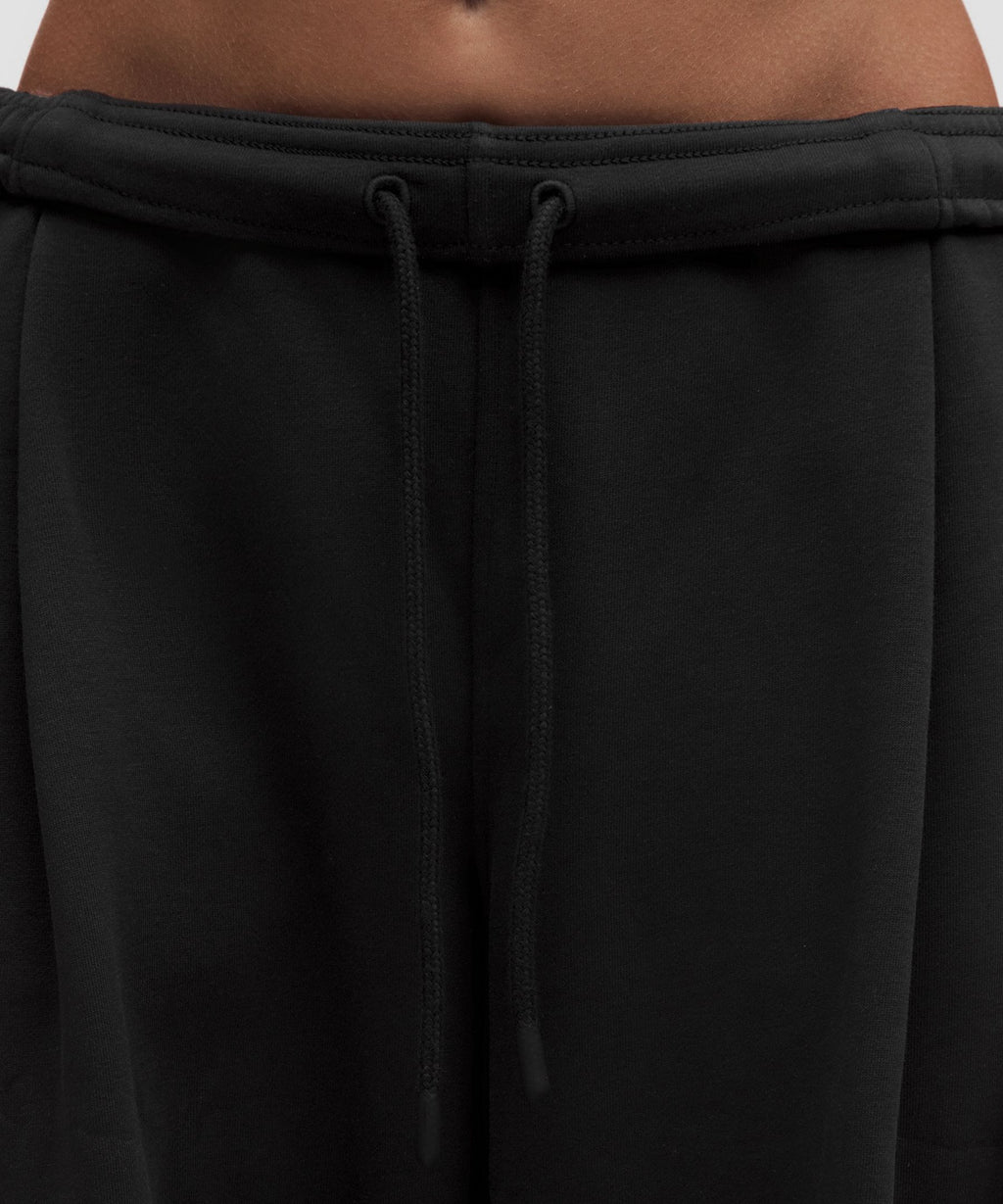 French Terry Mid-Rise Wide-Leg Pant