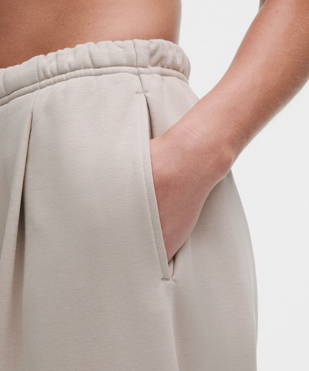French Terry Mid-Rise Wide-Leg Pant