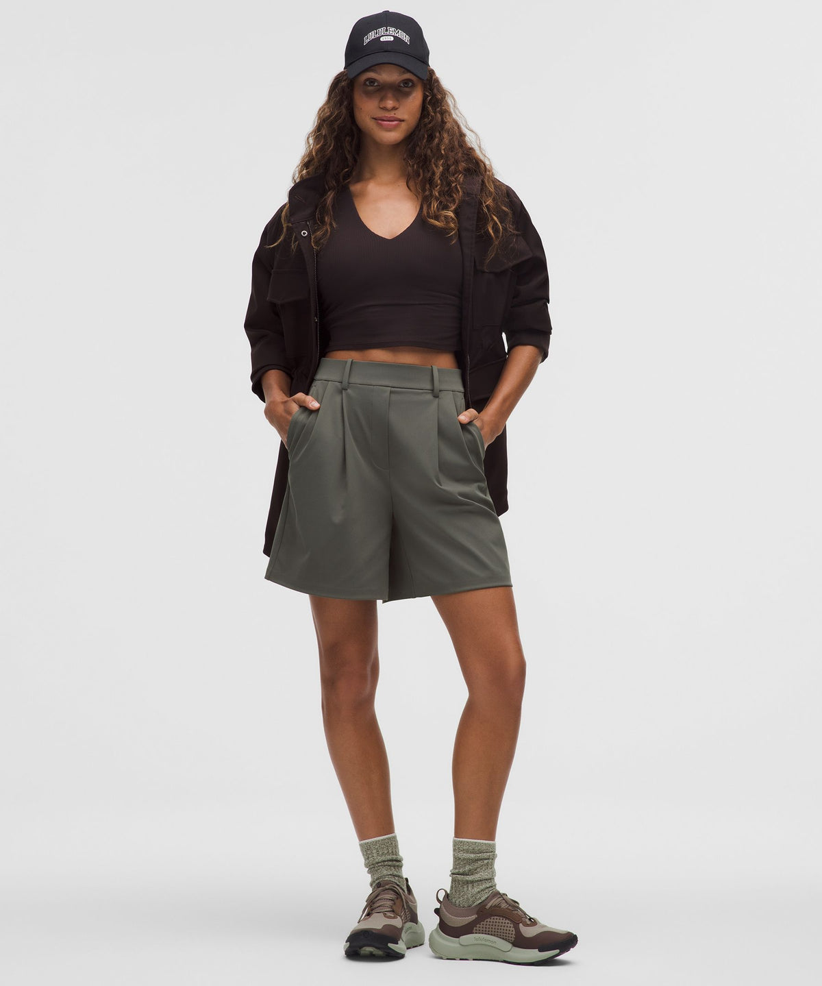 Daydrift Pleated High-Rise Short 7"