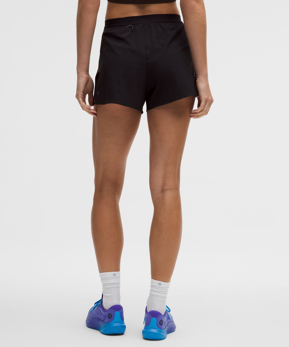 High-Rise Split Short 3"Stripe