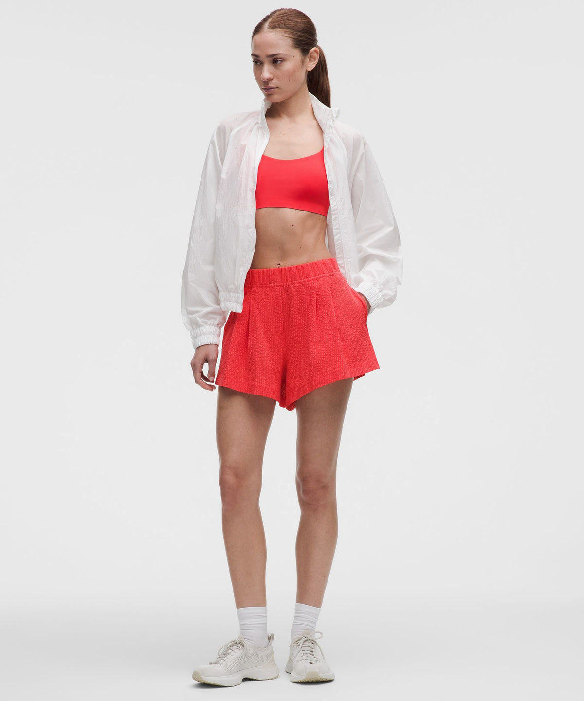 Seersucker WovenAir High-Rise Pleated Short 3.5"