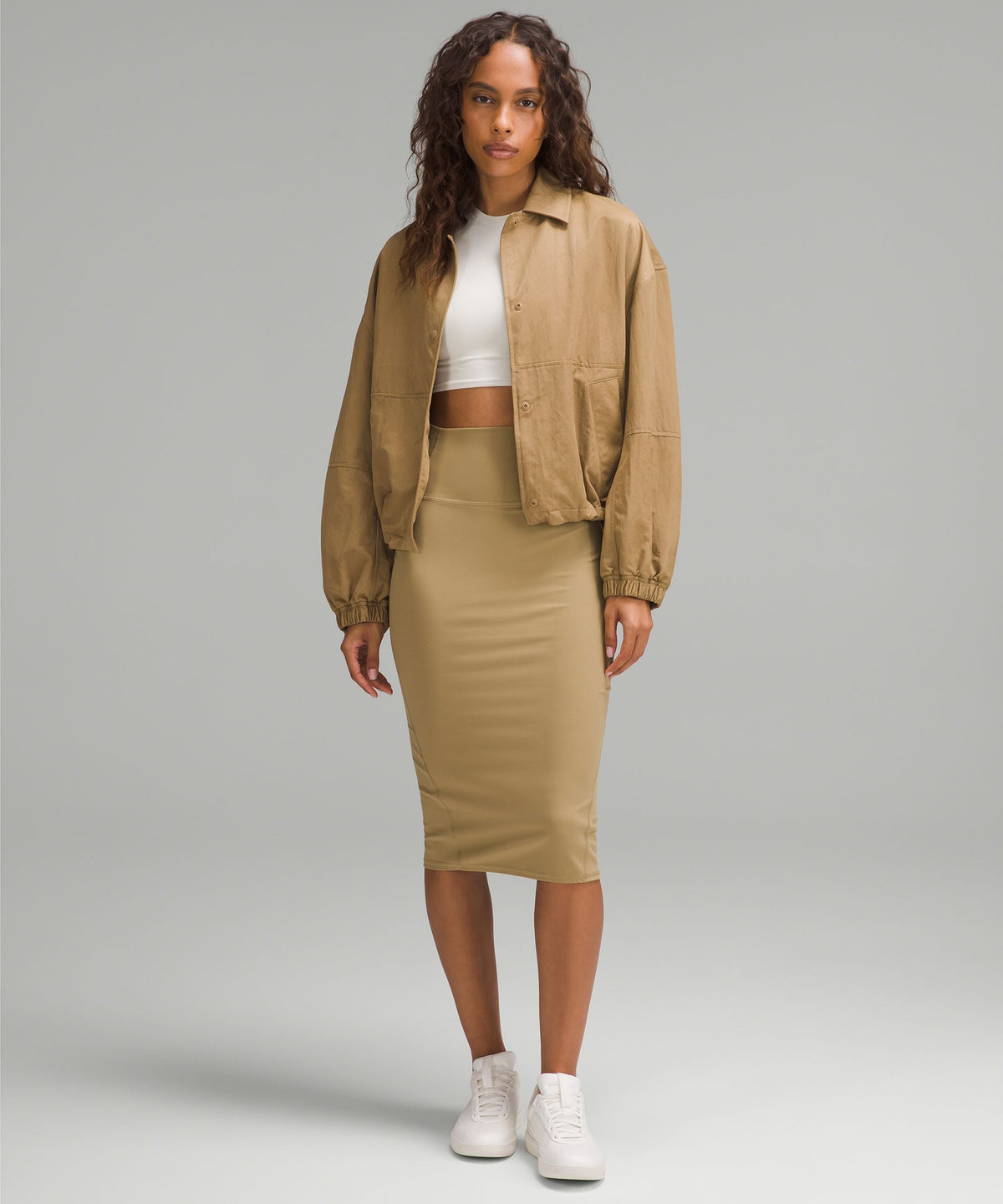 Nulu Slim-Fit High-Rise Midi Skirt