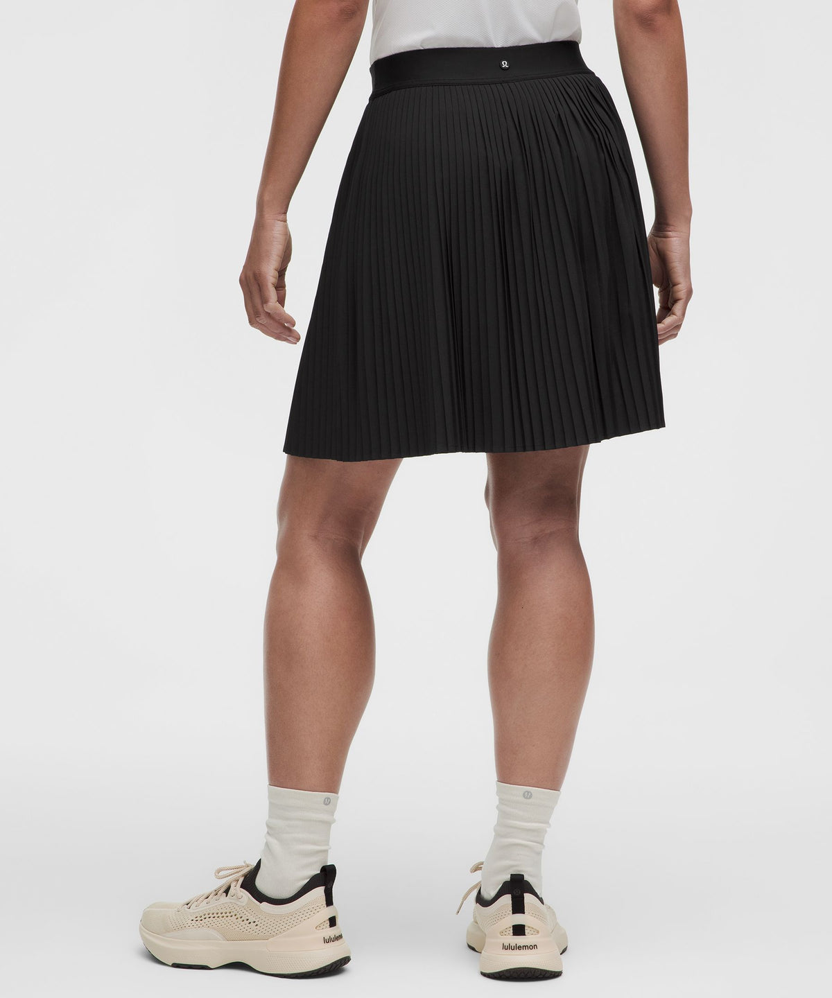 Pleated High-Rise Knee-Length Tennis Skirt