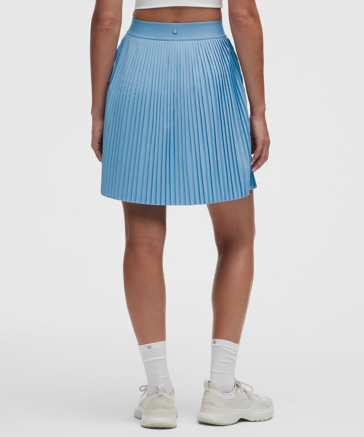 Pleated High-Rise Knee-Length Tennis Skirt