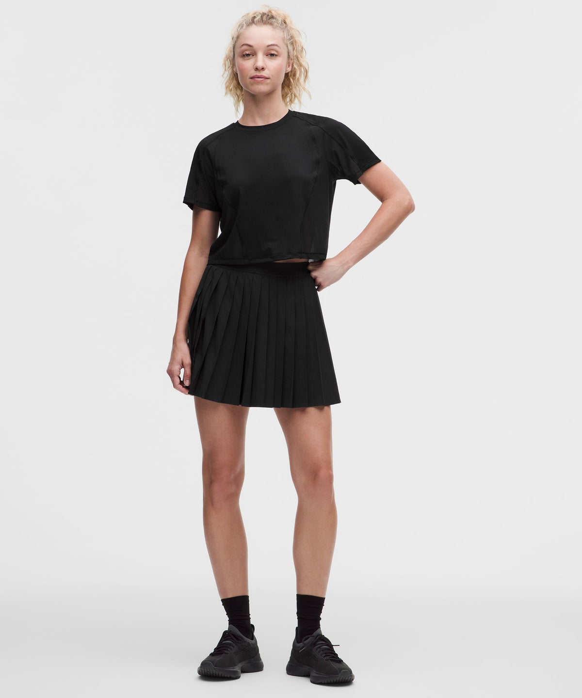 High-Rise Pleated Tennis SkirtLong