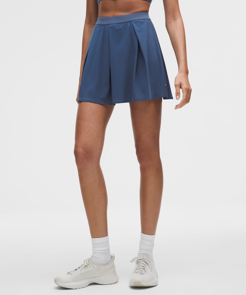 Angled-Pleat High-Rise Tennis Skirt