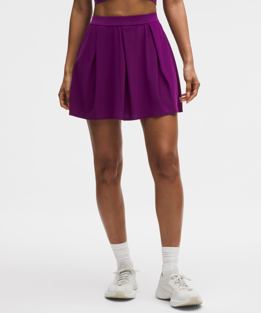 Angled-Pleat High-Rise Tennis Skirt