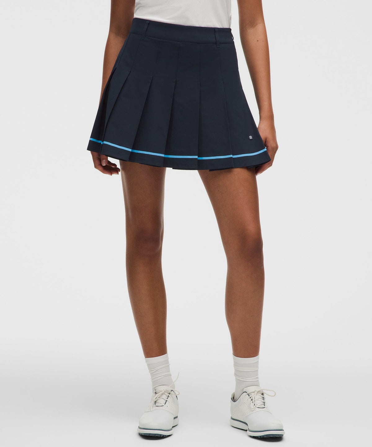 Box-Pleat High-Rise A-line Golf Skirt