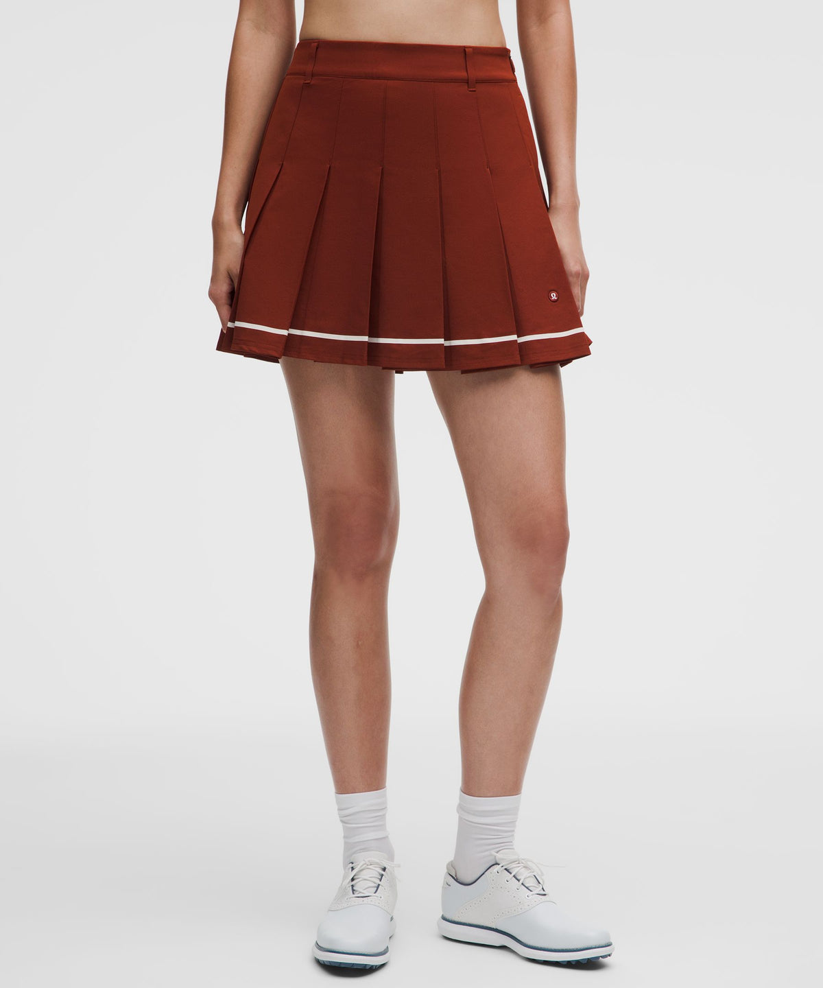 Box-Pleat High-Rise A-line Golf Skirt