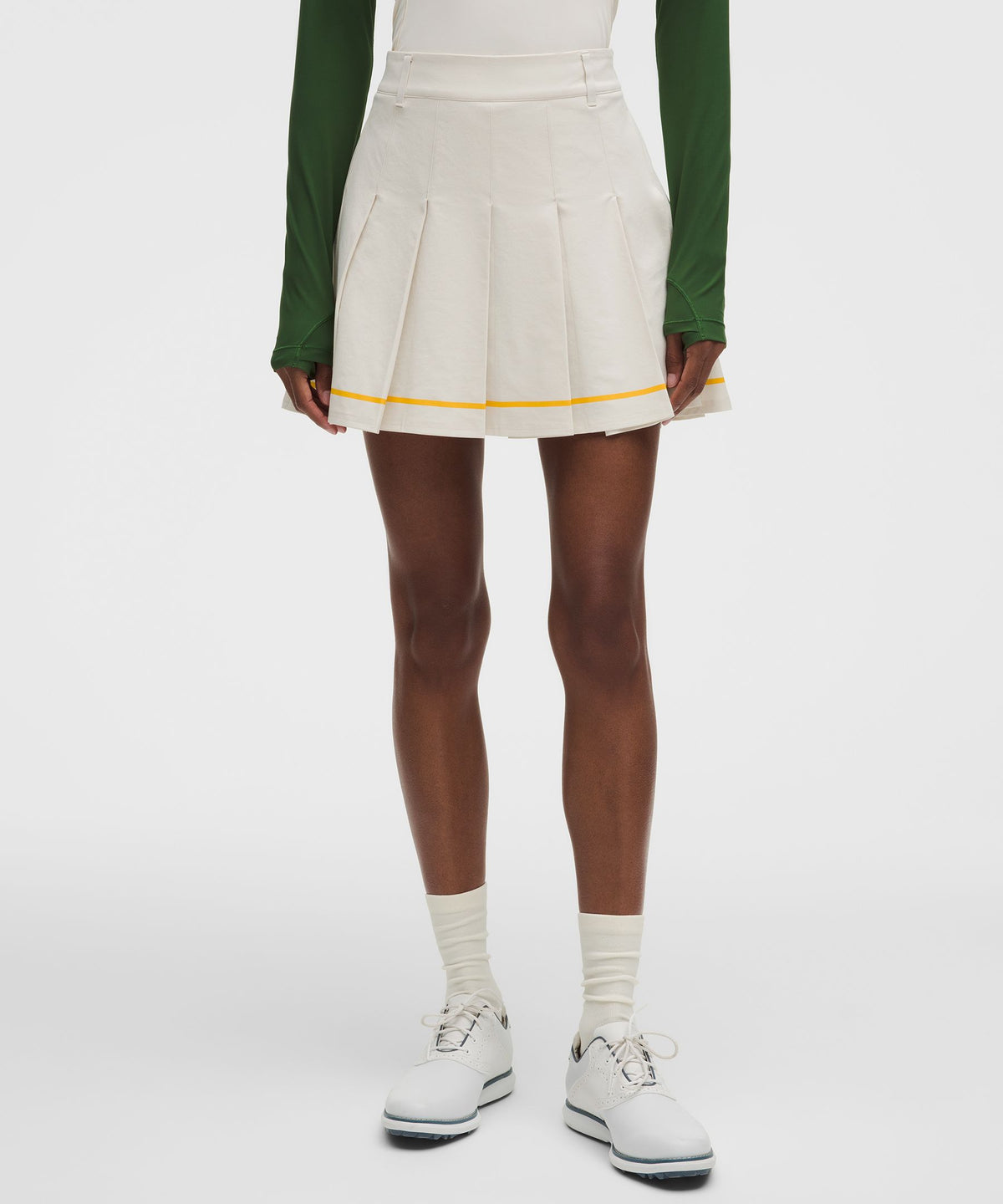 Box-Pleat High-Rise A-line Golf Skirt