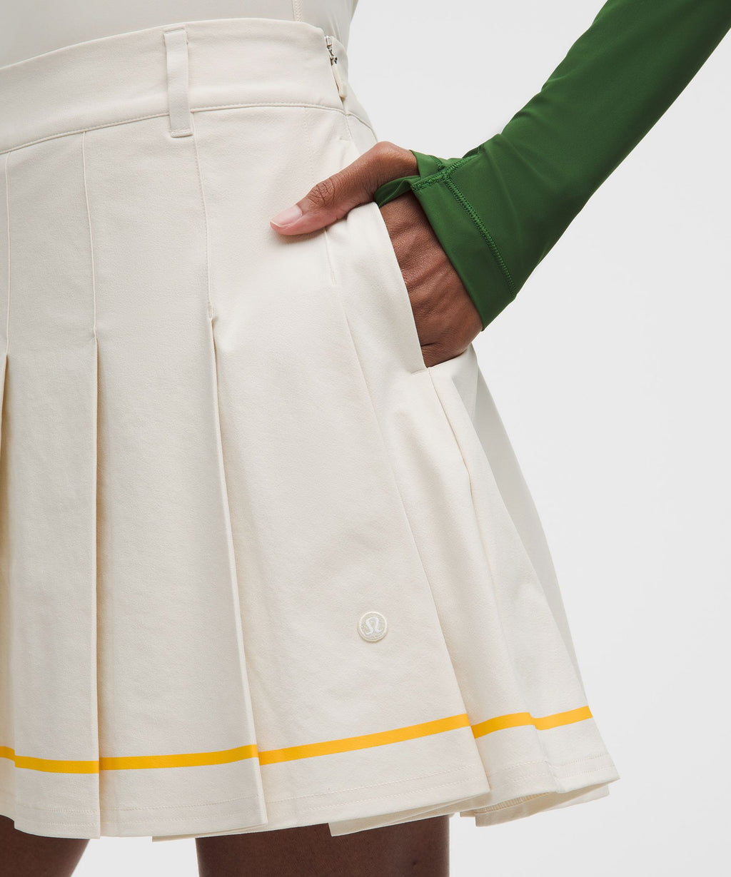 Box-Pleat High-Rise A-line Golf Skirt