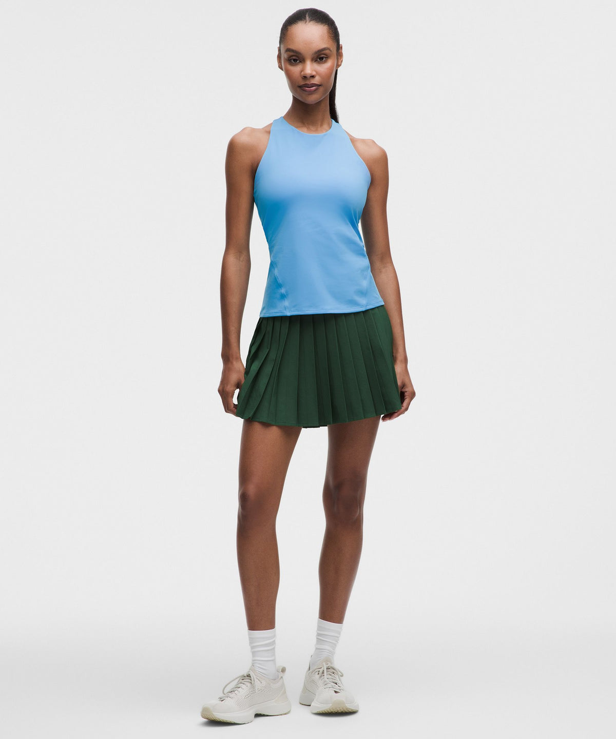 High-Rise Pleated Tennis SkirtLong