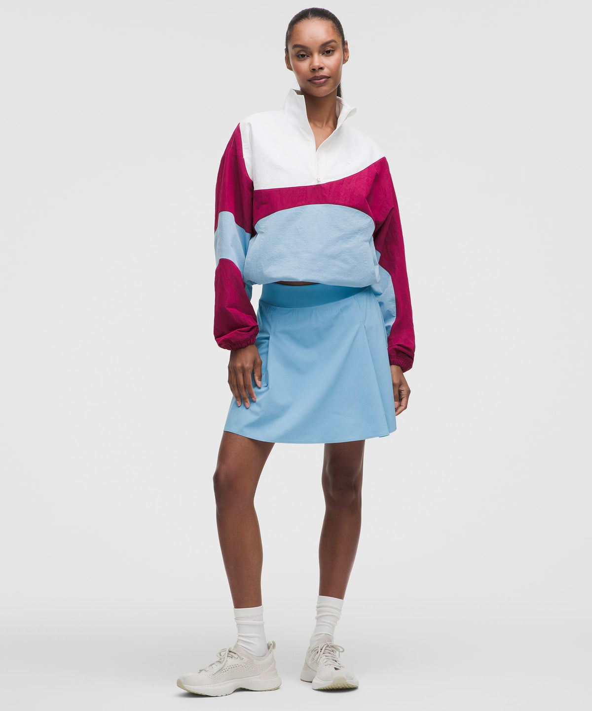 A-Line Side-Pleat Tennis SkirtLong