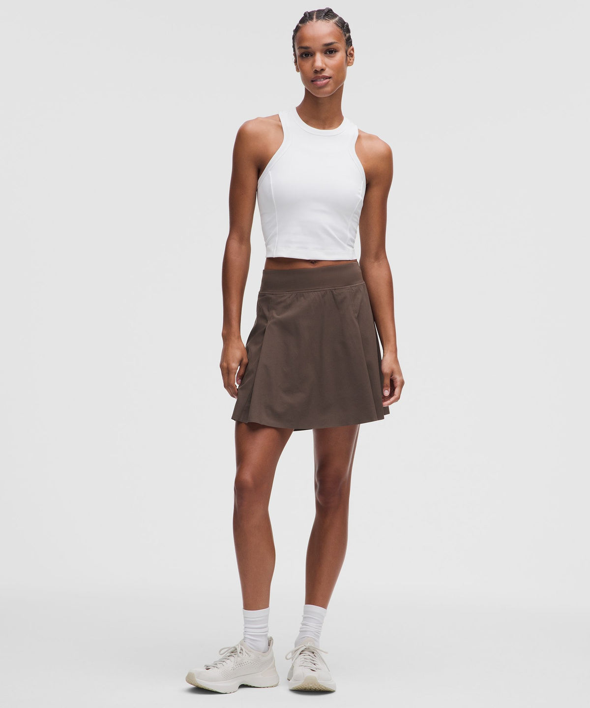 A-Line Side-Pleat Tennis SkirtLong