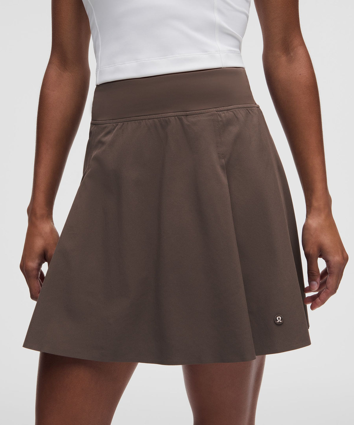 A-Line Side-Pleat Tennis SkirtLong