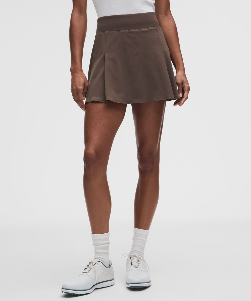 Top-Stitched Pleated Golf Skirt