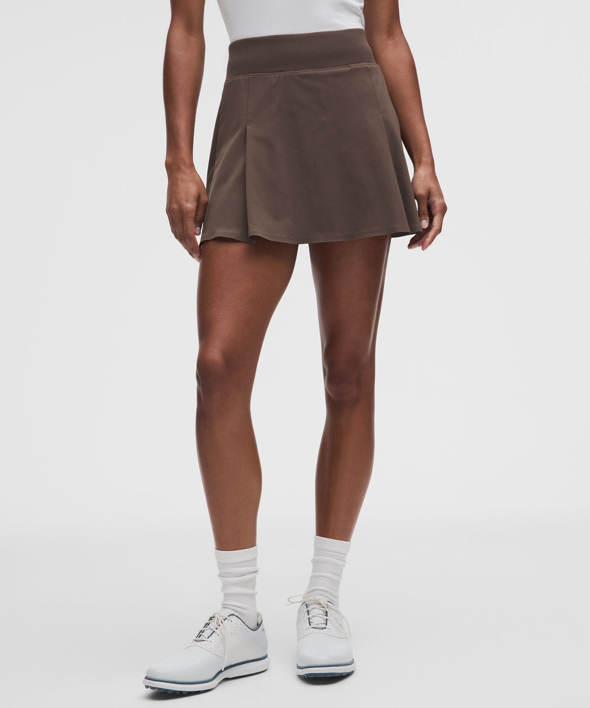 Top-Stitched Pleated Golf Skirt