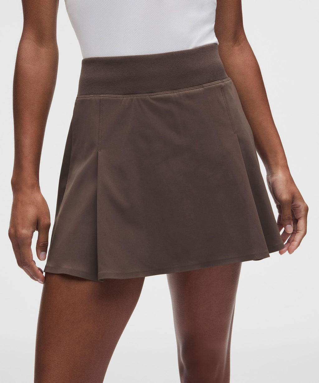 Top-Stitched Pleated Golf Skirt