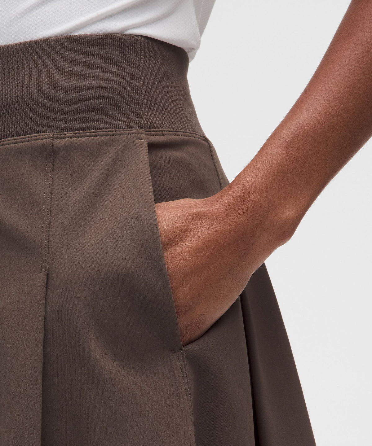 Top-Stitched Pleated Golf Skirt