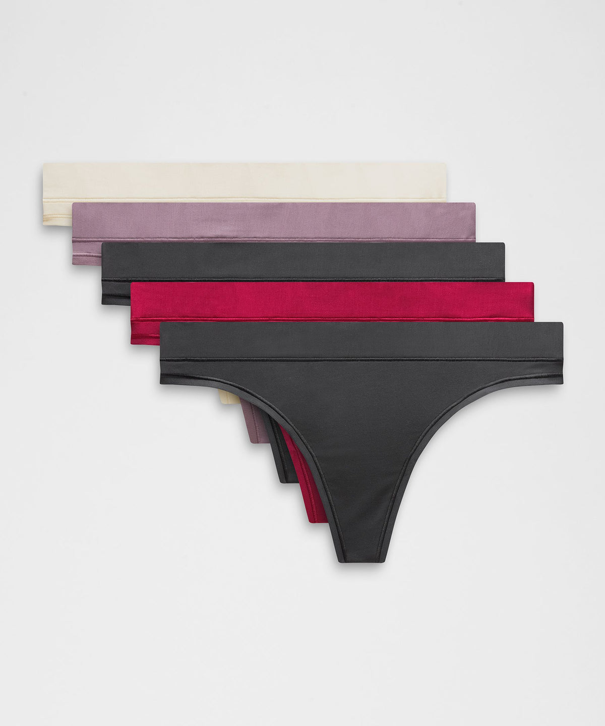 UnderEase Mid-Rise Thong Underwear5 Pack