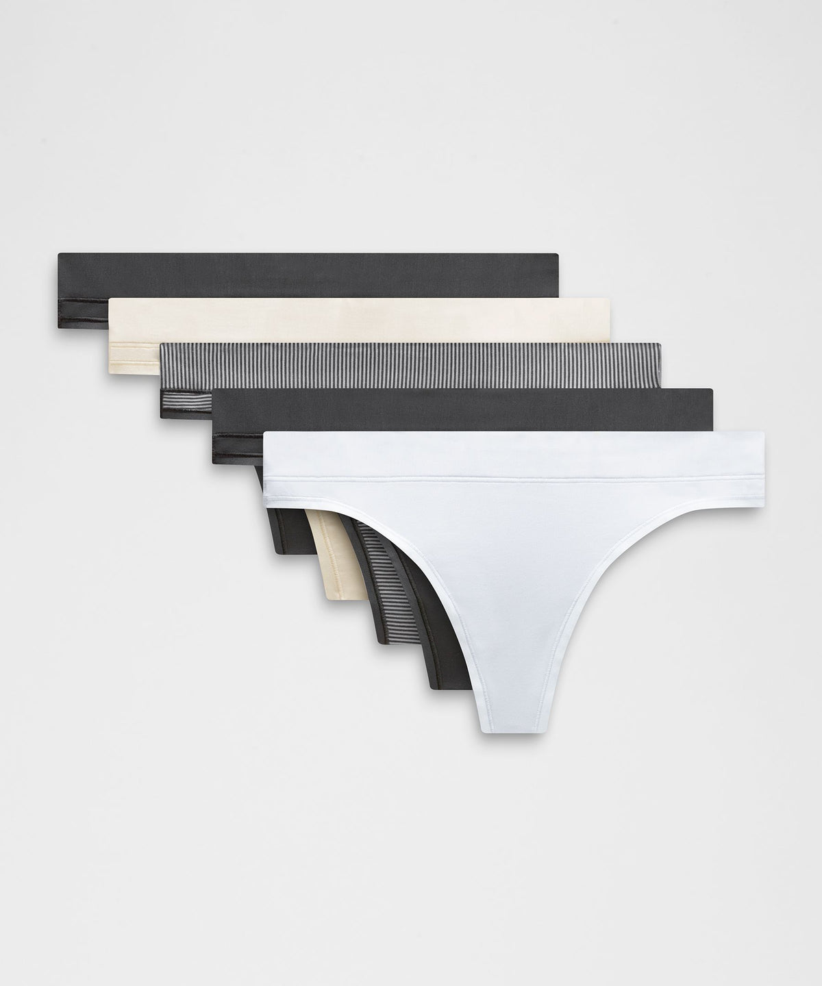 UnderEase Mid-Rise Thong Underwear5 Pack