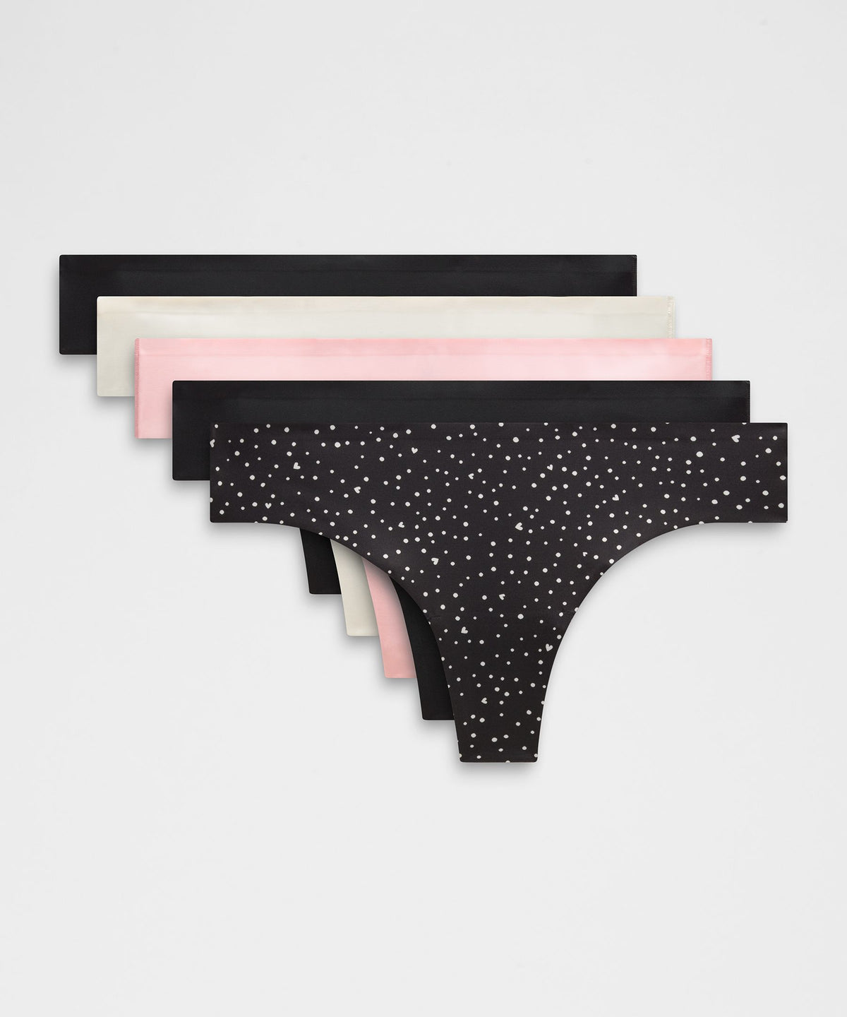 InvisiWear Mid-Rise Thong Underwear5 Pack