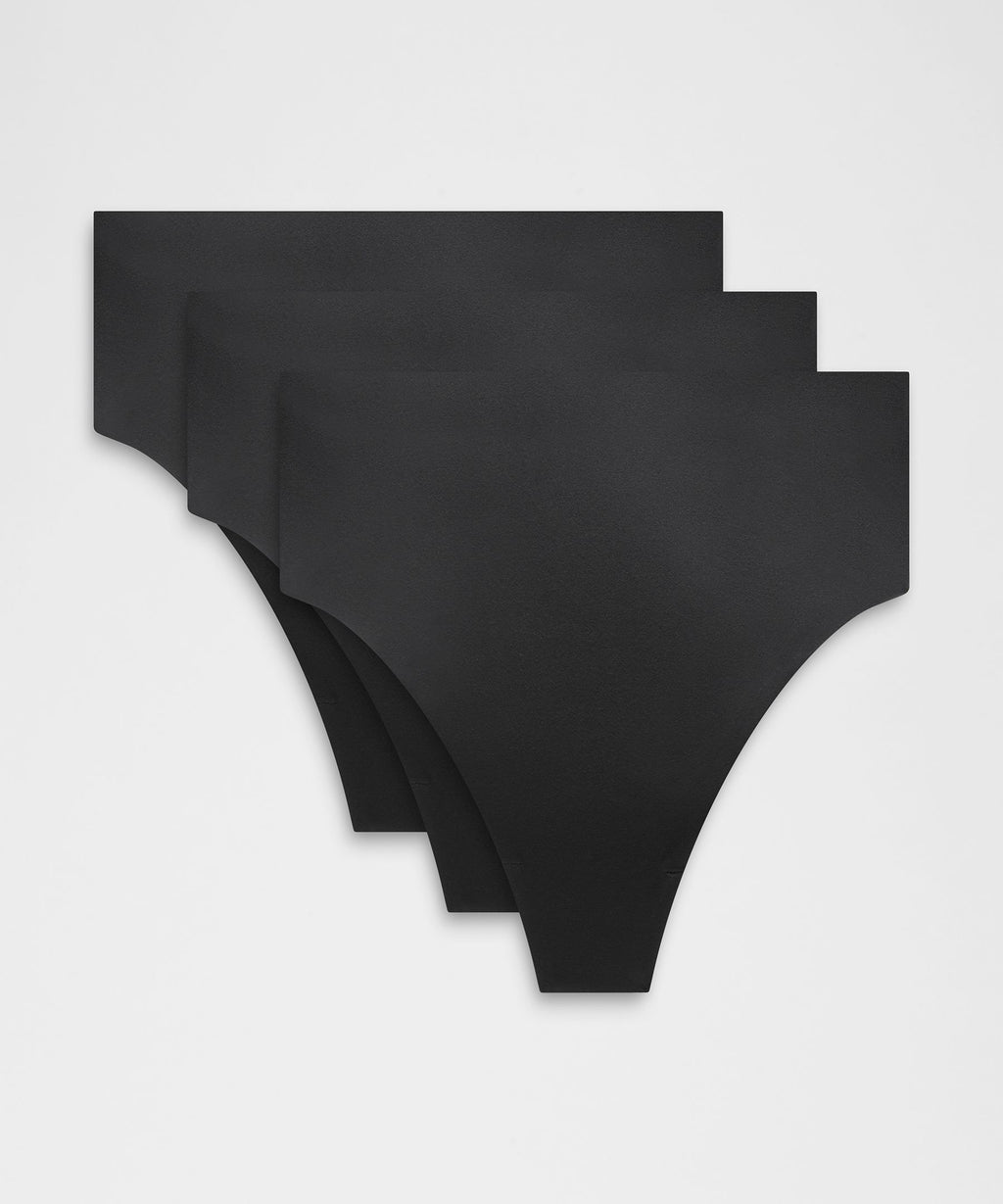 Wundermost Ultra-Soft Nulu High-Waist Thong Underwear3 Pack